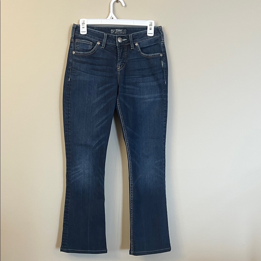 Silver Natsuki Jeans Dark Wash Flare Jeans Size 28